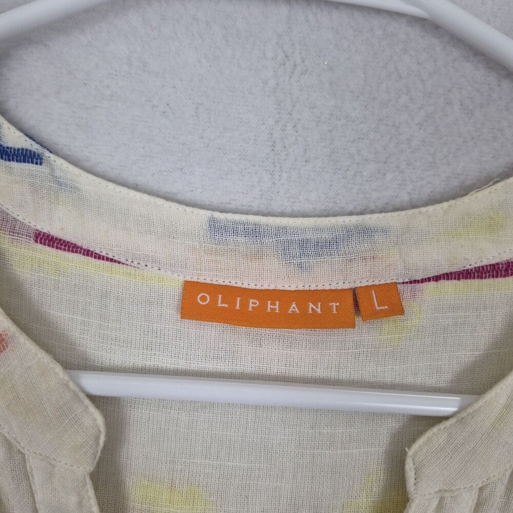 Tuckernuck Oliphant Shirt Dress Large Tiered White Colorful Striped Cotton Boho - Picture 6 of 8